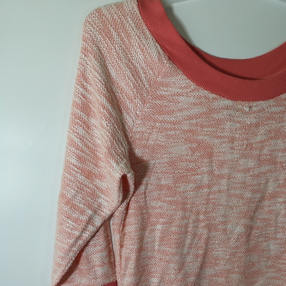 Love by Design Women 3/4 Raglan Sleeve Scoop T-Shirt Knit Textured Peach Size L - Picture 3 of 10